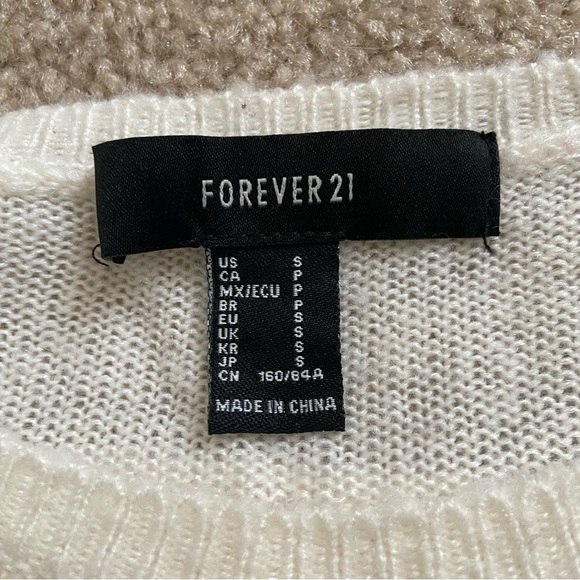 Forever 21 Beige and White Striped Sweater - Picture 2 of 2